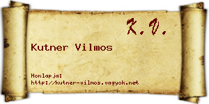 Kutner Vilmos névjegykártya